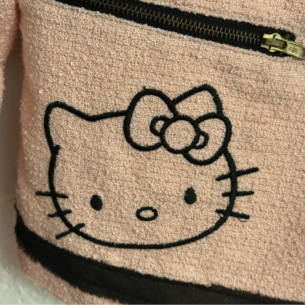 Hello Kitty Cropped Embroidered Jacket Blush Szm - image 3
